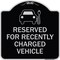 Signmission Reserved for Recently Charged Vehicle W/ Graphic Heavy-Gauge Aluminum Sign, 18" x 18", BS-1818-23178 A-DES-BS-1818-23178 - alternate 1